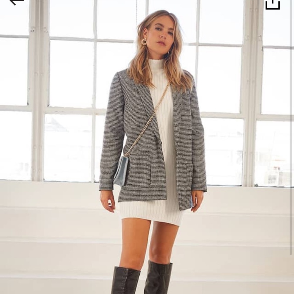 Black and white blazer